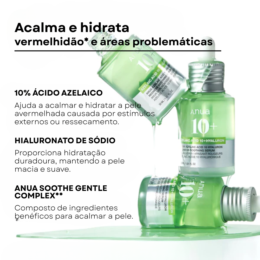 Sérum Anua Calmante com Ácido Azelaico 10% e Ácido Hialurônico