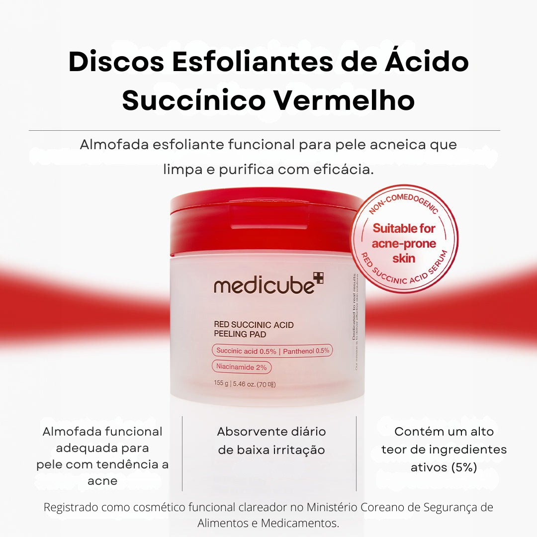 Discos Medicube Ácido Succínico com Pantenol