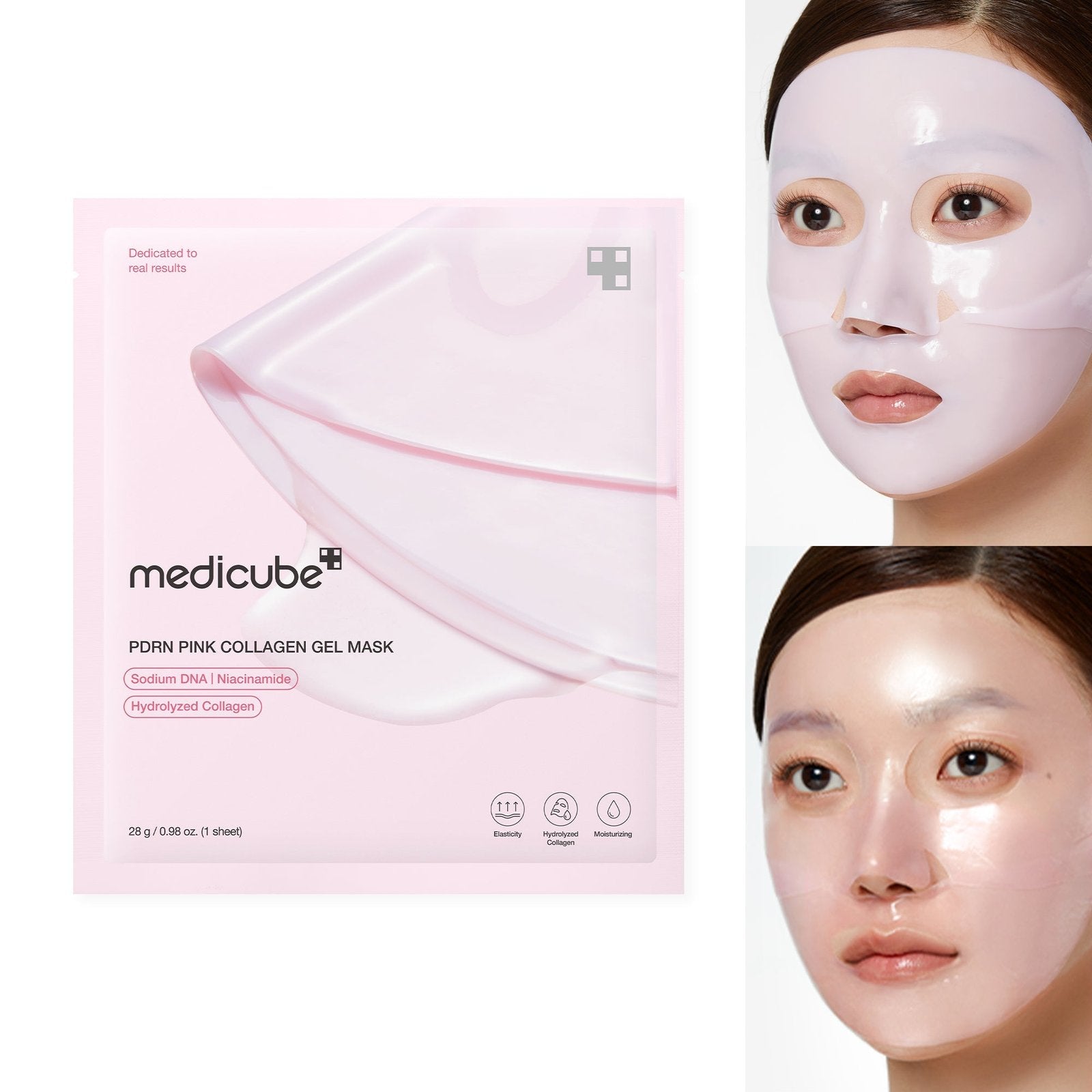 Medicube Máscara Facial de Colágeno Rosa com PDRN | KIT com 4